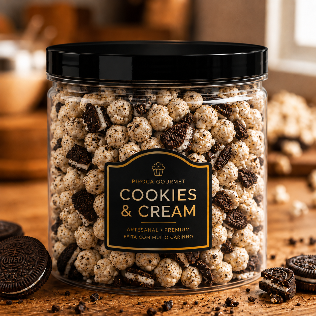 Pipoca gourmet sabor Cookies & Cream